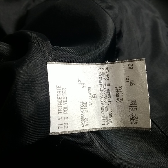 Louben womens blazer size 8 black made in Canada quality piece NEW - Picture 11 of 13